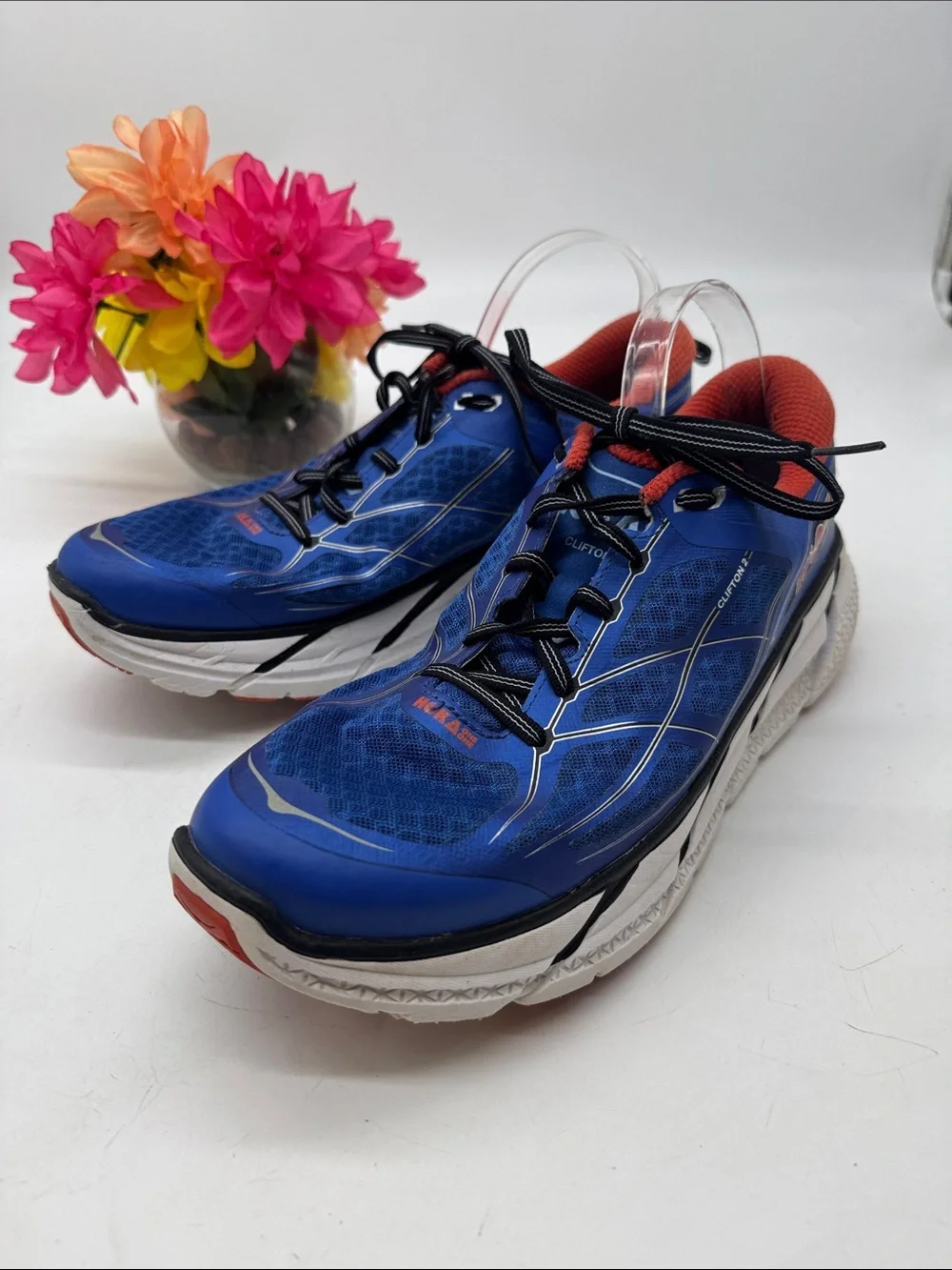 Hoka Blue Running Shoes with Red-Orange Lining Size 12.5 MS10118D